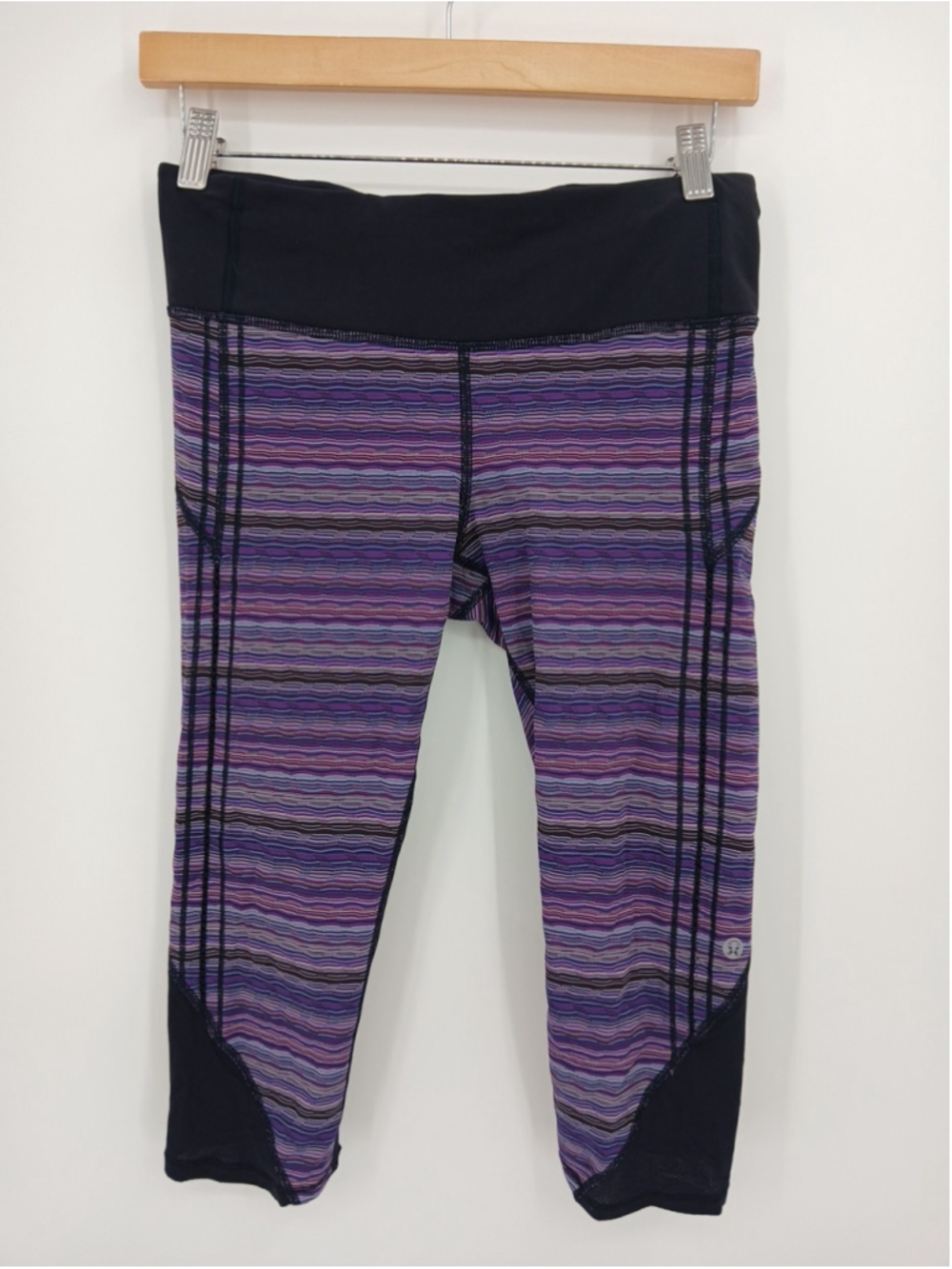 Lululemon Vent It Out Crop 4 Leggings Space Dye Twist Ultra Violet Blue Purple